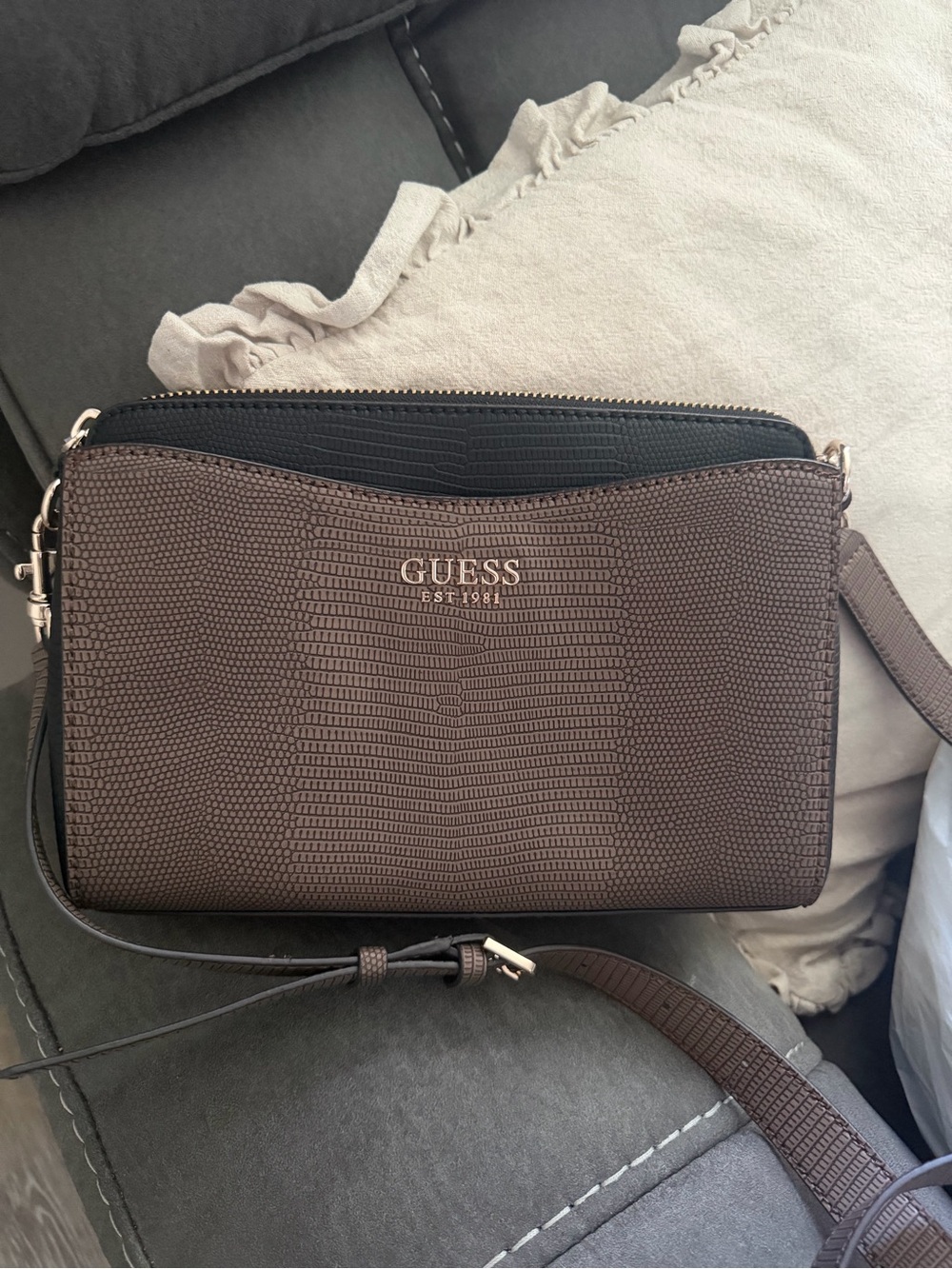 Guess Black Crossbody with Gold Hardware